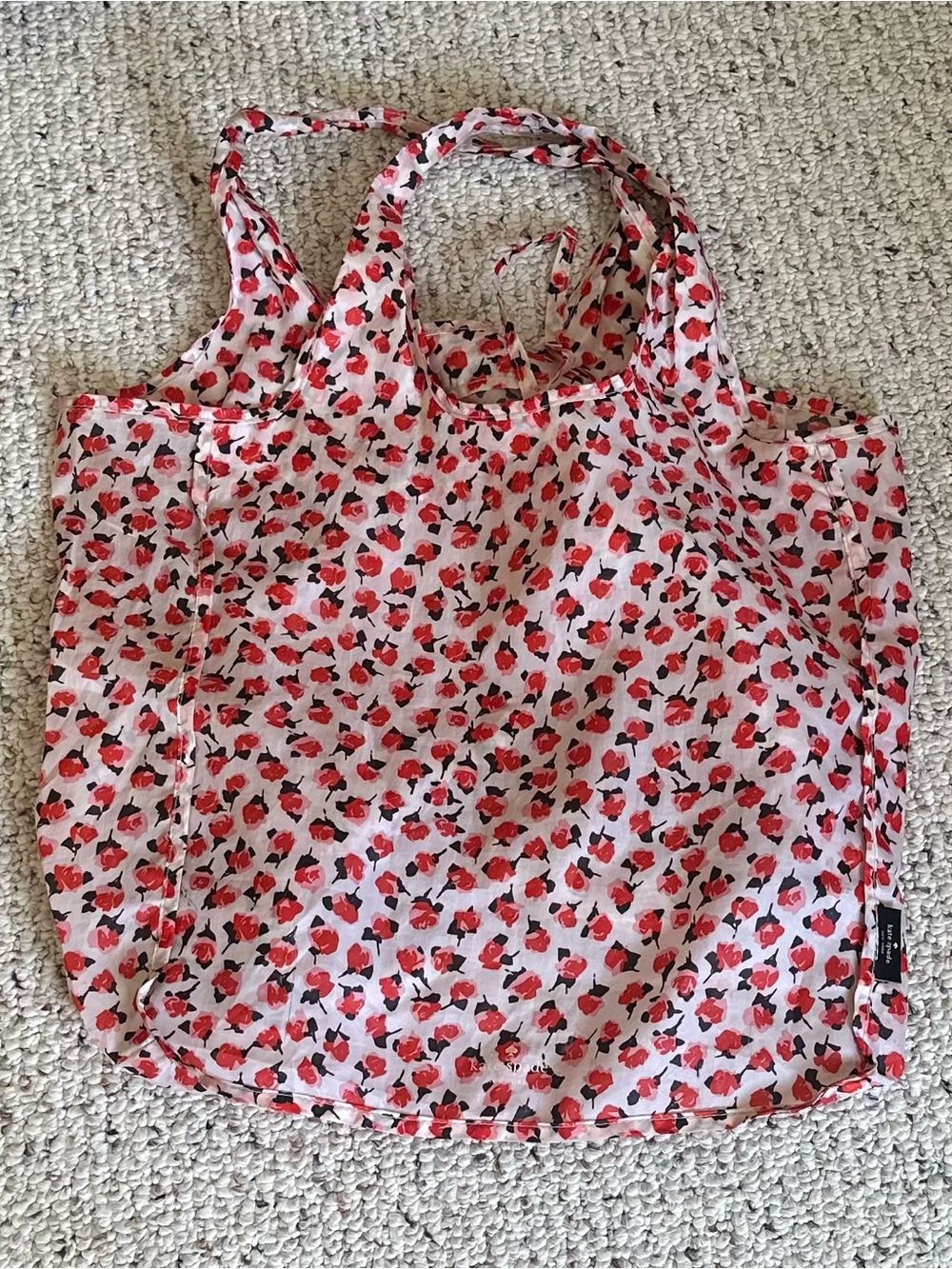kate spade Red and White Floral Reusable‎ Shopping Tote Bag
